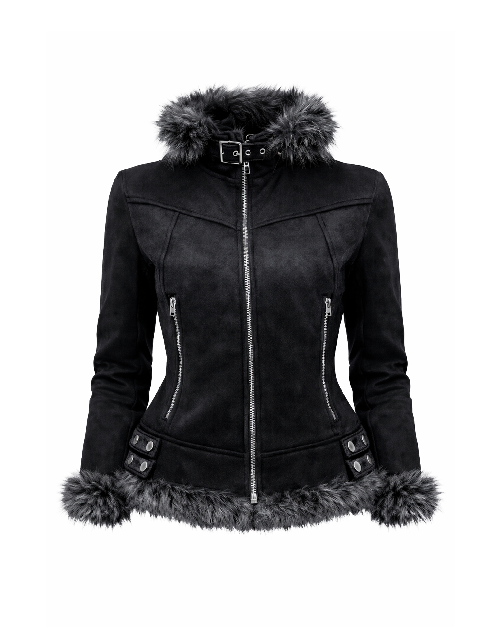 Faux Fur Trim Zip-Up Jacket – SWXXC